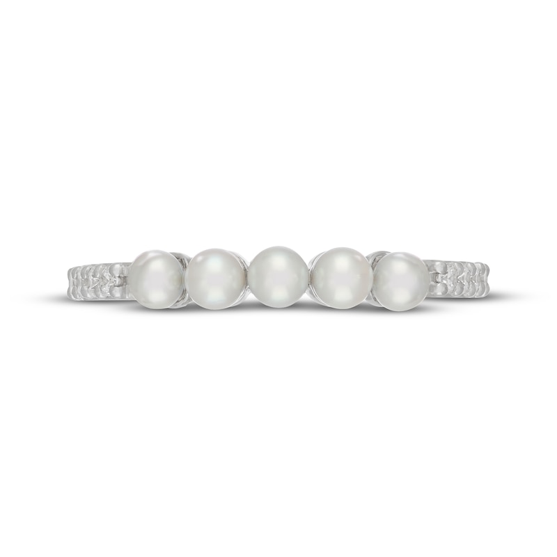 Main Image 3 of Neil Lane Cultured Akoya Pearl & Diamond Anniversary Ring 1/4 ct tw 14K White Gold