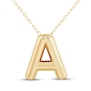 Thumbnail Image 1 of Puff Letter A Initial Necklace 14K Yellow Gold 18&quot;