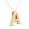 Thumbnail Image 2 of Puff Letter A Initial Necklace 14K Yellow Gold 18&quot;