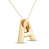 Thumbnail Image 3 of Puff Letter A Initial Necklace 14K Yellow Gold 18&quot;