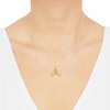 Thumbnail Image 4 of Puff Letter A Initial Necklace 14K Yellow Gold 18&quot;