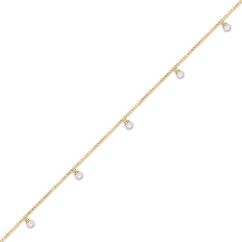 Main Image 2 of Sneaker Bling Cultured Pearl Dangle Heel Chain 14K Yellow Gold-Plated Sterling Silver