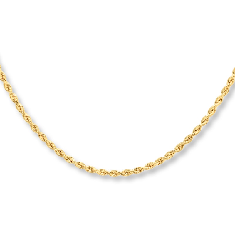 Main Image 1 of Hollow Rope Necklace 10K Yellow Gold 30&quot;