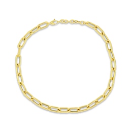 Paperclip Necklace Hollow 10K Yellow Gold 18&quot;