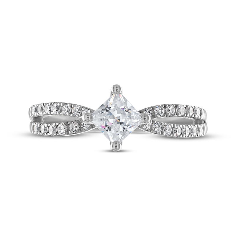 Main Image 3 of Princess-Cut Diamond Split Shank Engagement Ring 3/4 ct tw 14K White Gold