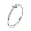 Thumbnail Image 2 of Diamond Notched Wedding Band 1/6 ct tw 14K White Gold