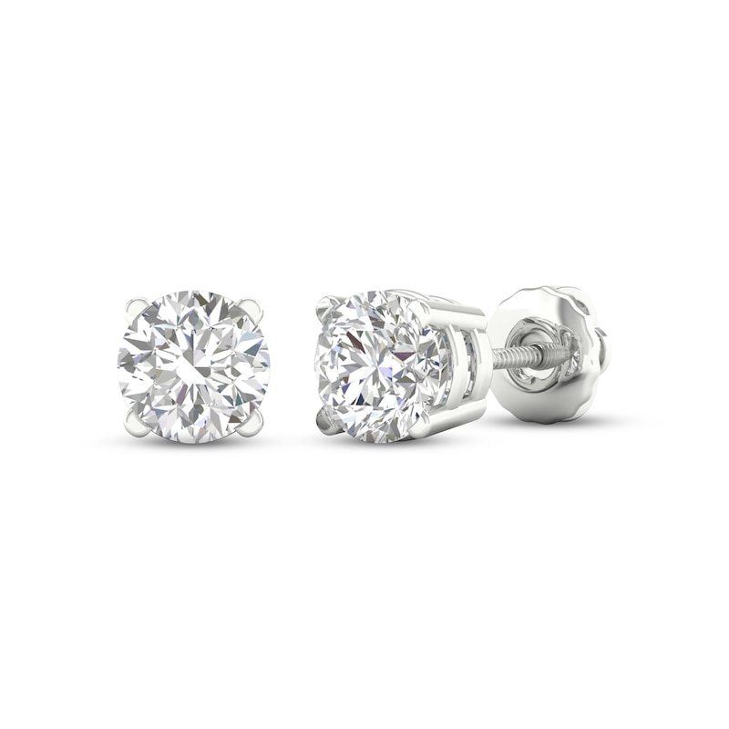 Main Image 1 of Lab-Grown Diamonds by KAY Solitaire Earrings 2-1/2 ct tw Round-cut 14K White Gold (F/SI2)