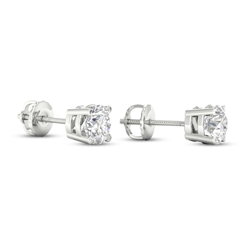 Main Image 4 of Lab-Grown Diamonds by KAY Solitaire Earrings 2-1/2 ct tw Round-cut 14K White Gold (F/SI2)