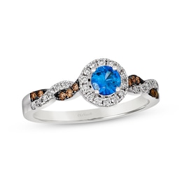 Le Vian Chocolate Twist Sapphire Ring 1/4 ct tw Diamonds 14K Vanilla Gold