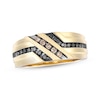 Thumbnail Image 1 of Men’s Black & Brown Diamond Wedding Band 1/3 ct tw 10K Yellow Gold