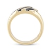 Thumbnail Image 3 of Men’s Black & Brown Diamond Wedding Band 1/3 ct tw 10K Yellow Gold