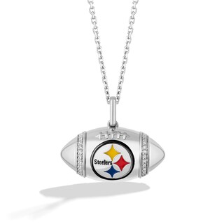 True Fans Cincinnati Bengals Diamond Accent Football Necklace in