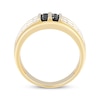 Thumbnail Image 3 of Men's Round-Cut Black & White Diamond Wedding Band 1 ct tw 10K Yellow Gold