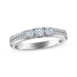 Diamond Three-Stone Anniversary Ring 1/2 ct tw 14K White Gold