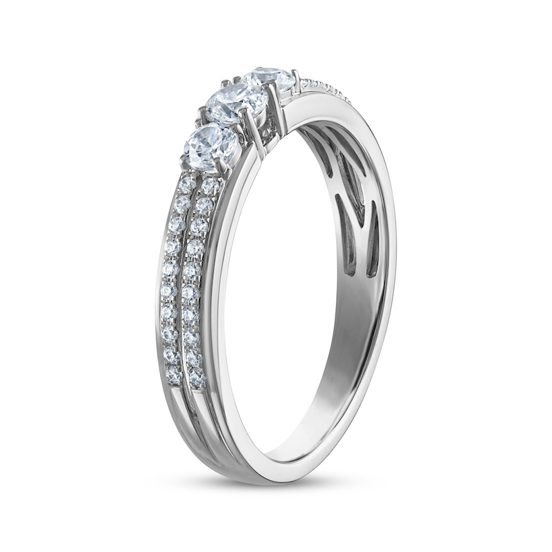 Main Image 2 of Diamond Three-Stone Anniversary Ring 1/2 ct tw 14K White Gold