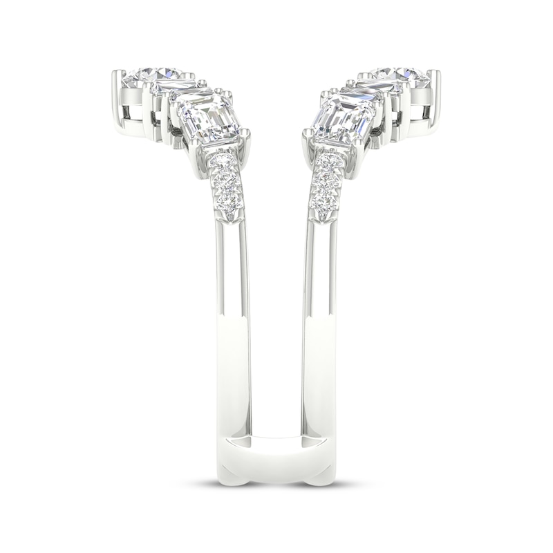 Main Image 3 of Lab-Grown Diamonds by KAY Baguette, Round & Emerald-Cut Chevron Enhancer Ring 1-1/2 ct tw 14K White Gold