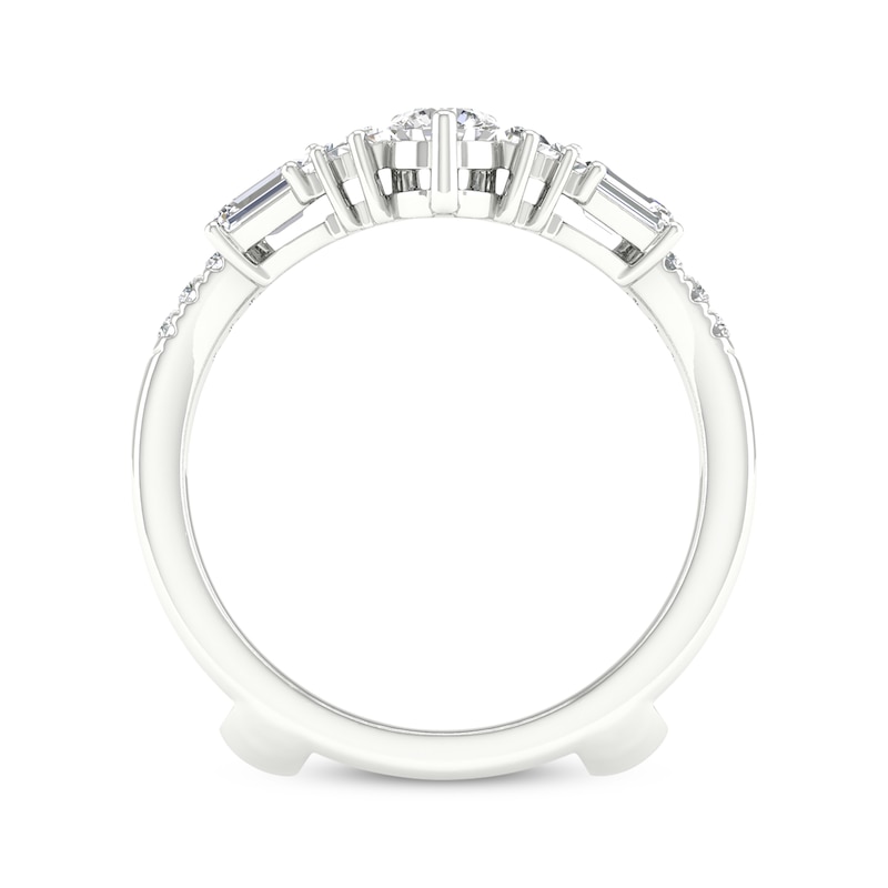 Main Image 4 of Lab-Grown Diamonds by KAY Baguette, Round & Emerald-Cut Chevron Enhancer Ring 1-1/2 ct tw 14K White Gold