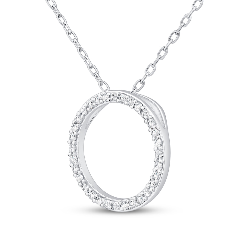 Diamond Eternity Circle Necklace 1/8 ct tw Sterling Silver 18