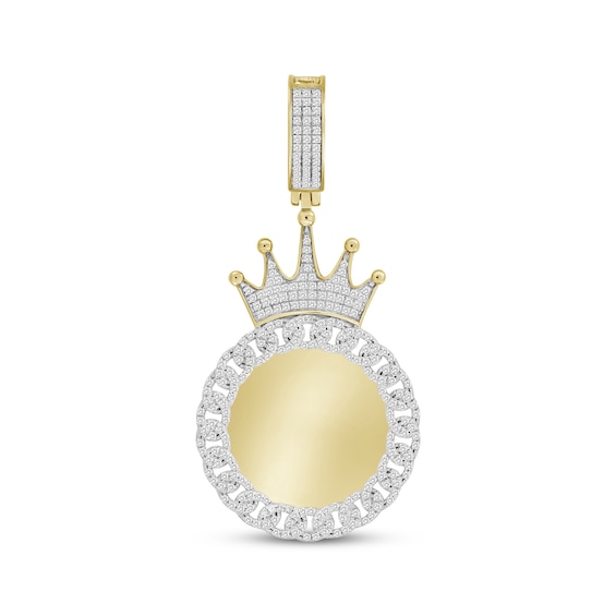 Men's Diamond Crown & Chain Memory Charm 3/4 ct tw 10K Yellow Gold