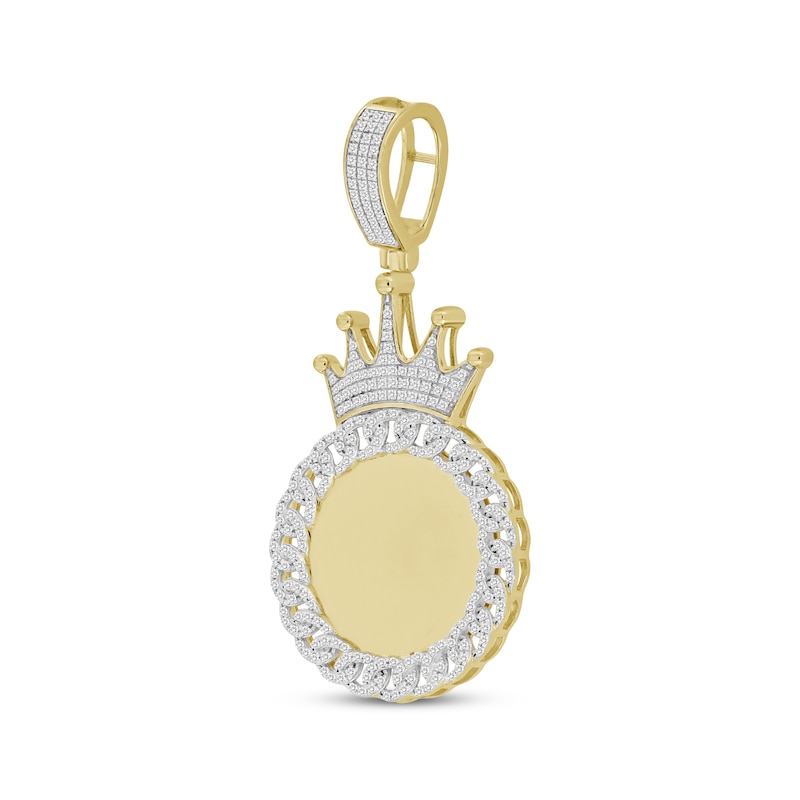 Main Image 2 of Men's Diamond Crown & Chain Memory Charm 3/4 ct tw 10K Yellow Gold