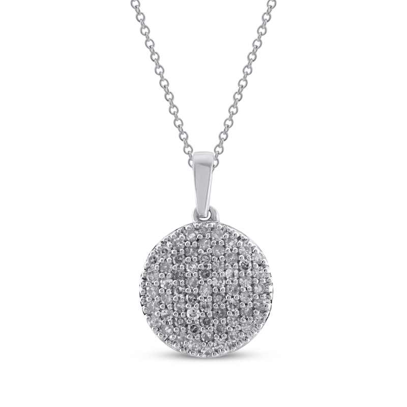 Diamond Disc Necklace 1/3 ct tw 10K White Gold 18