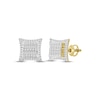 Thumbnail Image 1 of Men's Baguette & Round-Cut Diamond Greek Key Stud Earrings 1/4 ct tw 10K Yellow Gold