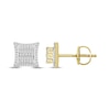 Thumbnail Image 3 of Men's Baguette & Round-Cut Diamond Greek Key Stud Earrings 1/4 ct tw 10K Yellow Gold