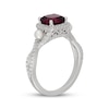 Thumbnail Image 2 of Neil Lane Cushion-Cut Rhodolite Garnet, Diamond & Cultured Akoya Pearl Engagement Ring 3/8 ct tw 14K White Gold