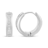 Thumbnail Image 2 of Men's Diamond Huggie Hoop Earrings 1/6 ct tw Stainless Steel