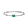 Thumbnail Image 1 of Octagon-Cut Lab-Created Emerald & White Lab-Created Sapphire Bracelet Sterling Silver 8&quot;