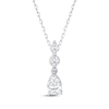 Thumbnail Image 1 of Lab-Grown Diamonds by KAY Certified Pear-Shaped & Round-Cut Drop Necklace 1/2 ct tw 10K White Gold