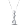 Thumbnail Image 3 of Lab-Grown Diamonds by KAY Certified Pear-Shaped & Round-Cut Drop Necklace 1/2 ct tw 10K White Gold