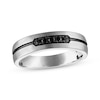 Thumbnail Image 0 of Men's Black Diamond Wedding Band 1/6 ct tw 10K White Gold