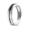 Thumbnail Image 1 of Men's Black Diamond Wedding Band 1/6 ct tw 10K White Gold