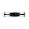 Thumbnail Image 2 of Men's Black Diamond Wedding Band 1/6 ct tw 10K White Gold