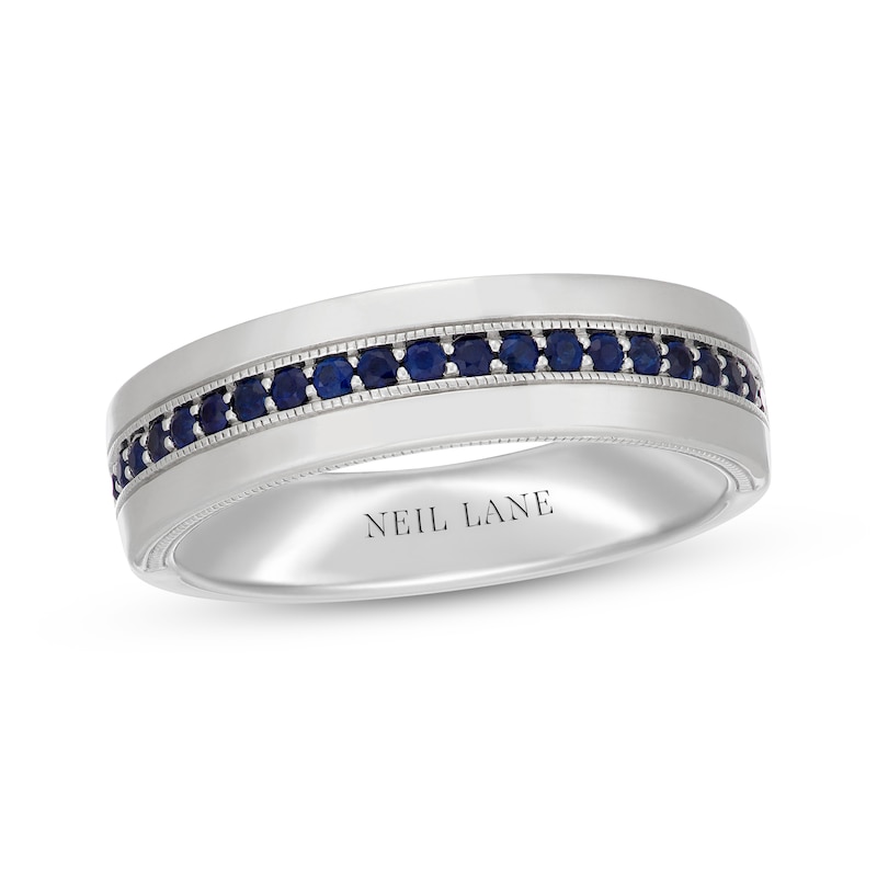 Main Image 1 of Neil Lane Men's Natural Blue Sapphire Wedding Band 14K White Gold