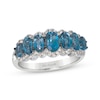 Thumbnail Image 0 of Le Vian Waterfall Oval-Cut Blue Topaz Ring 1/3 ct tw Diamonds 14K Vanilla Gold