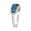 Thumbnail Image 1 of Le Vian Waterfall Oval-Cut Blue Topaz Ring 1/3 ct tw Diamonds 14K Vanilla Gold