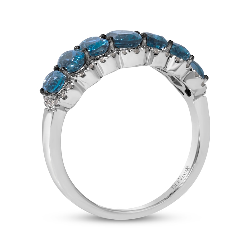 Le Vian Waterfall Oval-Cut Blue Topaz Ring 1/3 ct tw Diamonds 14K Vanilla Gold