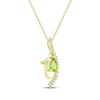 Thumbnail Image 2 of Pear-Shaped Peridot & Diamond Twist Necklace 1/5 ct tw 14K Yellow Gold 18&quot;