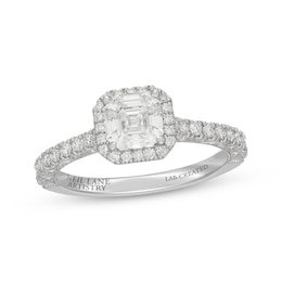 Neil Lane Artistry Heritage Square Emerald-Cut Lab-Grown Diamond Halo Engagement Ring 1-3/8 ct tw Platinum