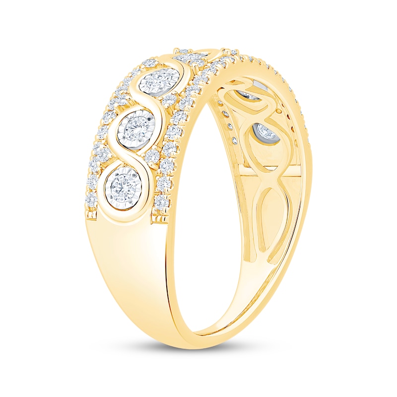 Main Image 2 of Diamond Twist Anniversary Ring 1/2 ct tw 10K Two-Tone Gold