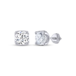 THE LEO Legacy Lab-Created Diamond Round-Cut Solitaire Stud Earrings 2 ct tw 14K White Gold (F/VS2)