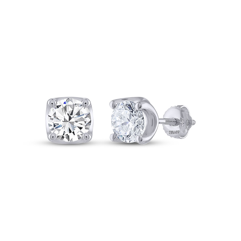 THE LEO Legacy Lab-Created Diamond Round-Cut Solitaire Stud Earrings 2 ct tw 14K White Gold (F/VS2)