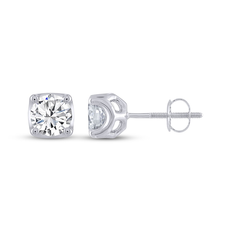 THE LEO Legacy Lab-Created Diamond Round-Cut Solitaire Stud Earrings 2 ct tw 14K White Gold (F/VS2)