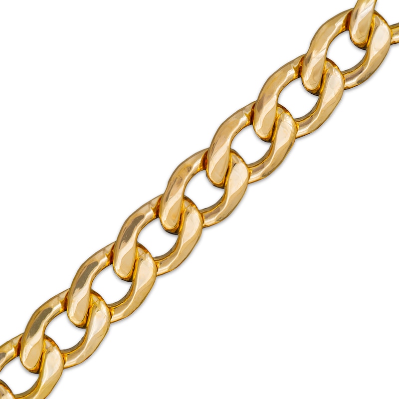 Solid Diamond-Cut Curb Chain Necklace 7.1mm 10K Yellow Gold 22"