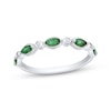 Thumbnail Image 0 of Marquise-Cut Emerald & Diamond Accent Anniversary Ring 10K White Gold