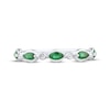 Thumbnail Image 1 of Marquise-Cut Emerald & Diamond Accent Anniversary Ring 10K White Gold