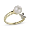 Thumbnail Image 1 of Cultured Pearl & Diamond Accent Flower Deconstructed Ring 10K Yellow Gold