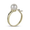 Thumbnail Image 2 of Cultured Pearl & Diamond Accent Flower Deconstructed Ring 10K Yellow Gold